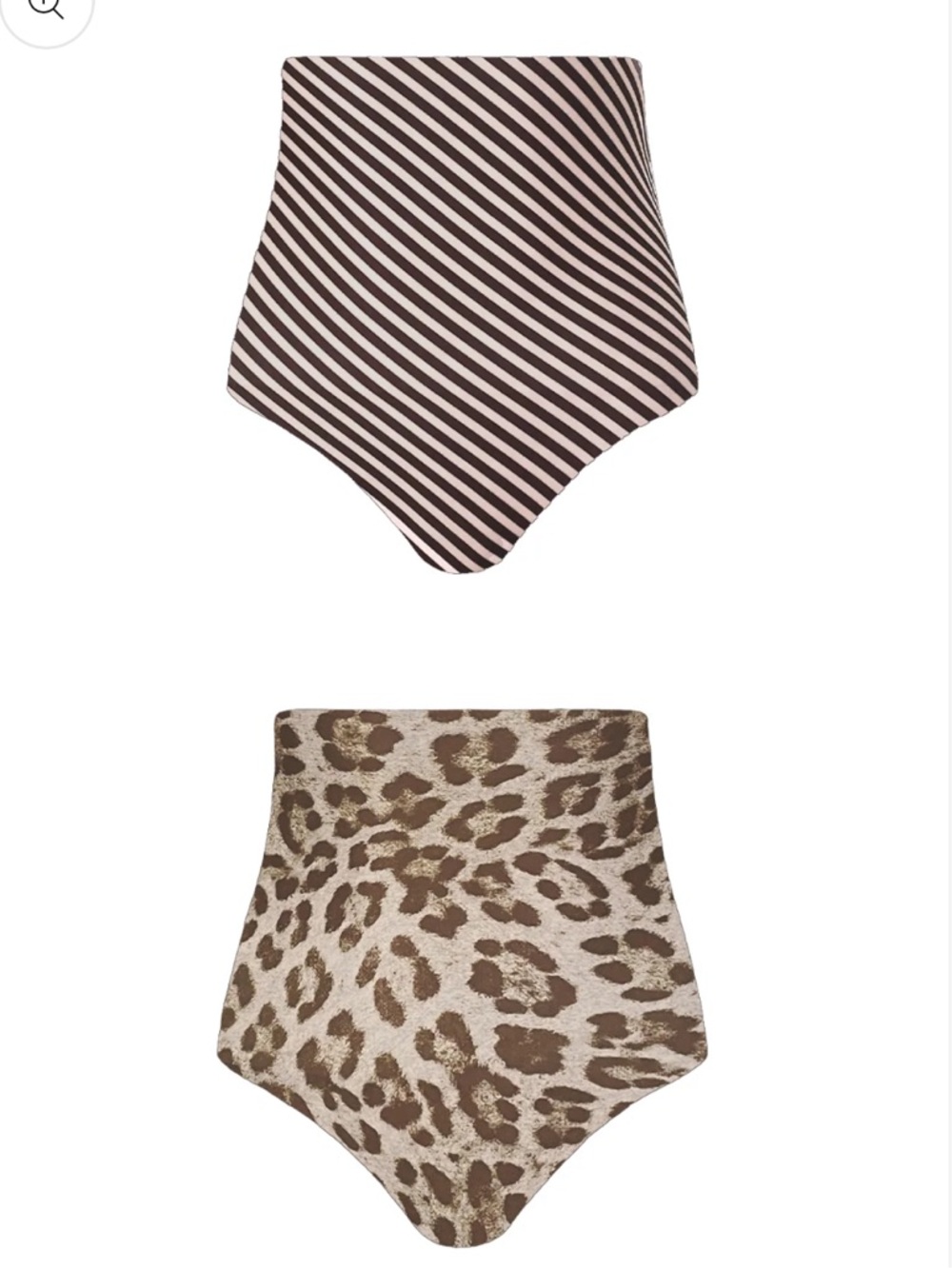 Baiia  High-Waist Reversible Bikini Bottoms in Brown/Beige